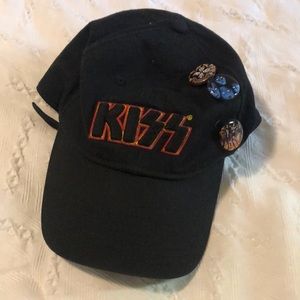 Kiss Black Hat with Logo and Pins